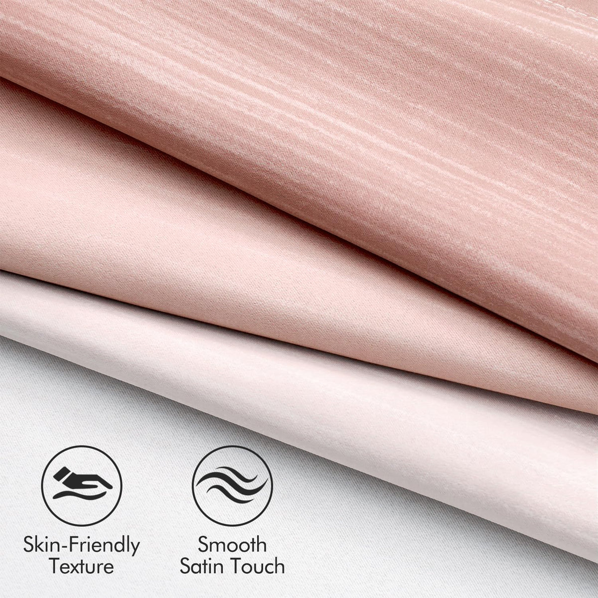 MIULEE Pink and Greyish White Ombre Blackout Curtains, Full Room Darkening Thermal Insulated 84 Inches Long Drapes for Bedroom/Living Room Grommet Window Treatments Modern 52Wx84L, Set of 2