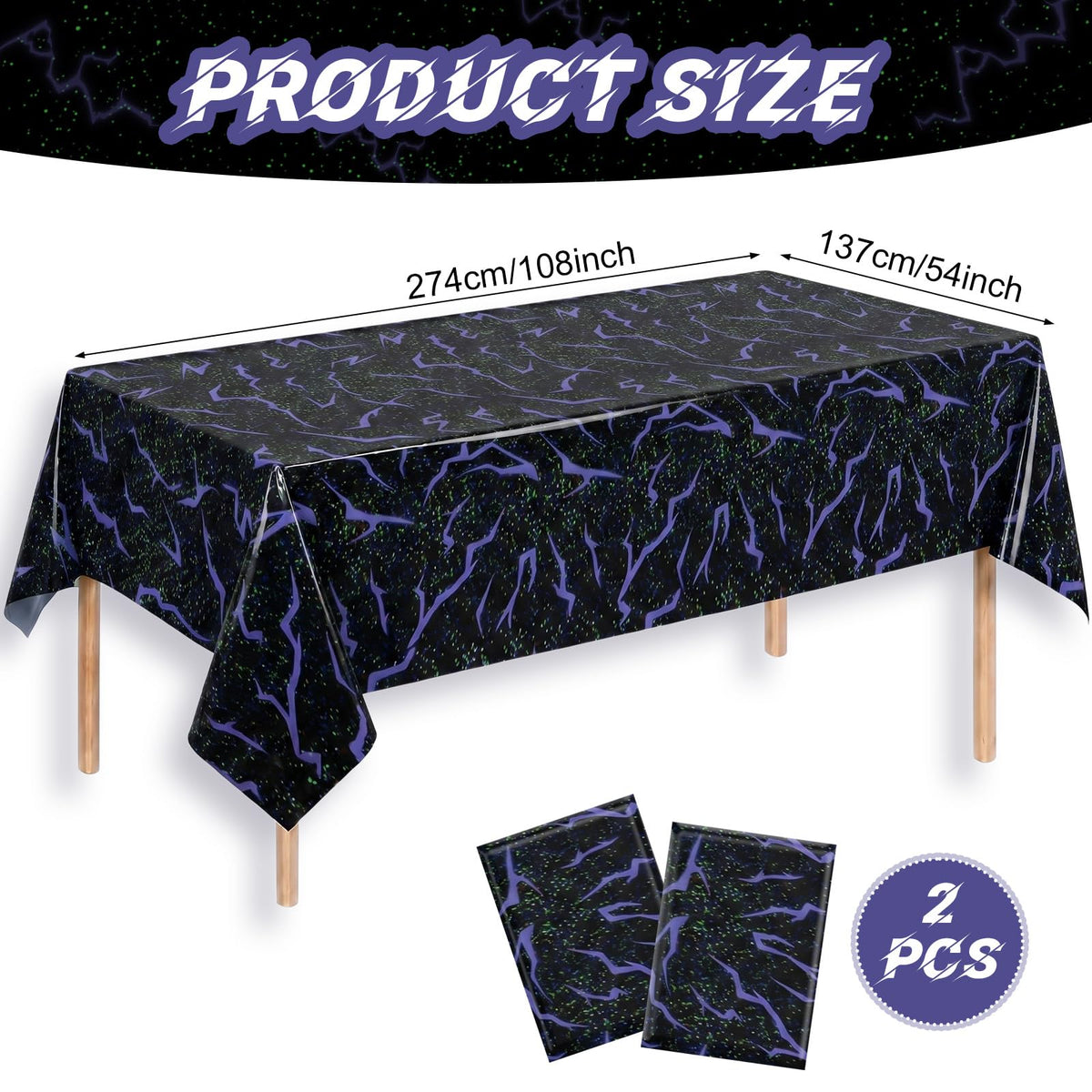 2Pack Demon Hunters Tablecloths Disposable Table Cover Party Decorations
