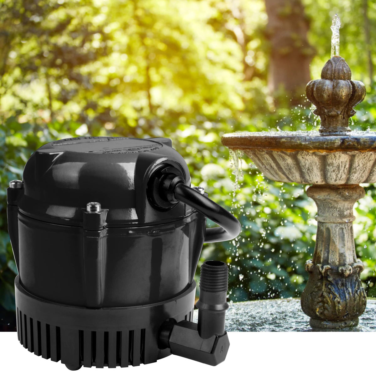 Little Giant #1 115 Volt, 1/150 HP, 205 GPH Direct Drive Small Submersible Fountain Pump with 6-foot cord, Black, 501004