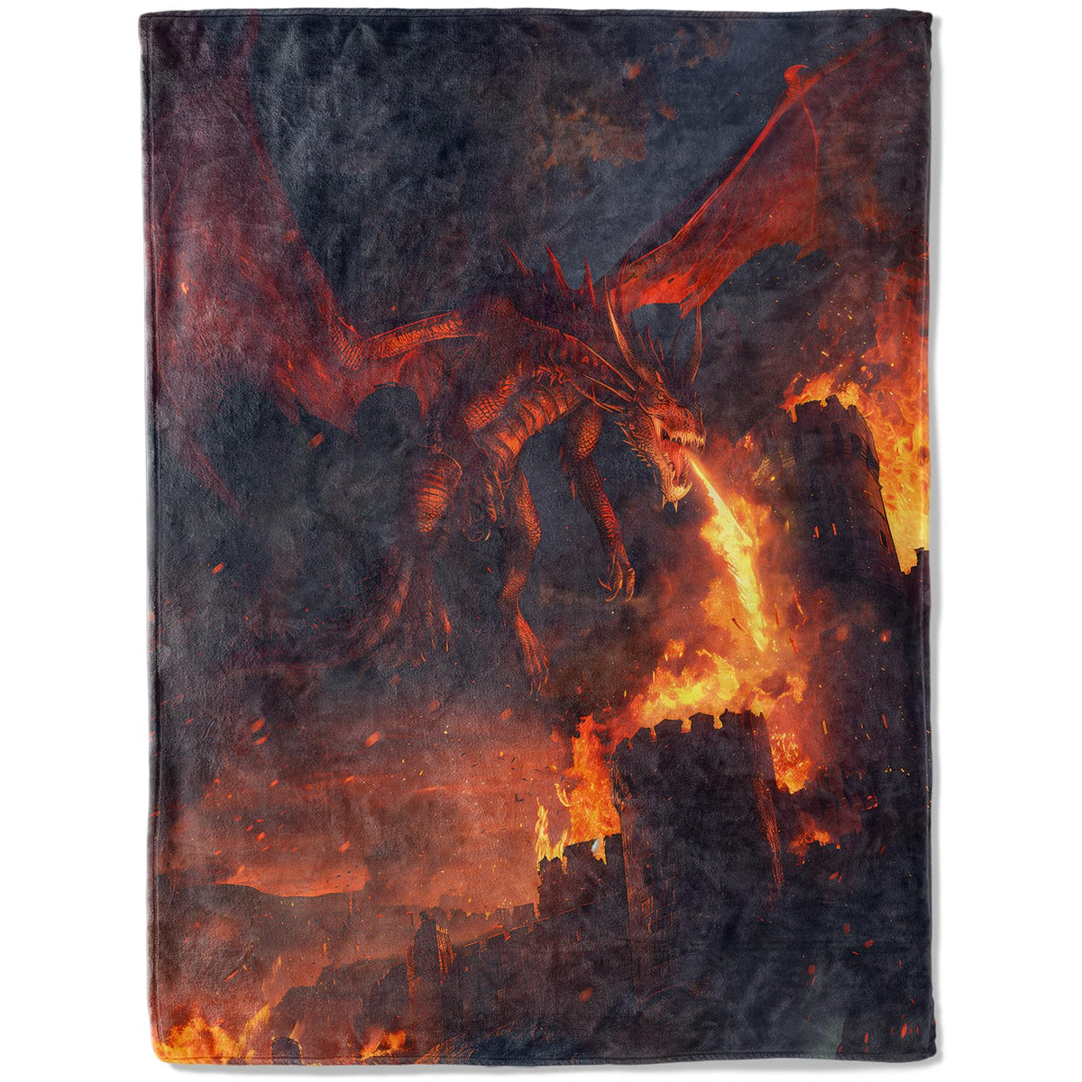 ainori Epic Fire-Breathing Dragon Flannel Blanket - Stunning Animal Throw,Gifts for Kids & Fantasy Lovers, Ultra Soft & Warm,Lightweight,for Couch Bedroom Living Room Boho Decor 50x60in