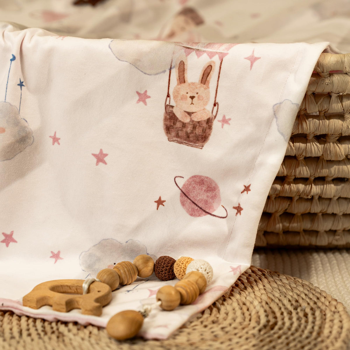 CIVARUA KIDS Minky Baby Blanket Pink Cute Bunny Blanket, Soft Cozy Nursery Blanket for Girls Boys, Fluffy Toddler Infants Warm Nursery Bed Blankets for Crib Stroller or Carseat, 30x40 Inches, Pink