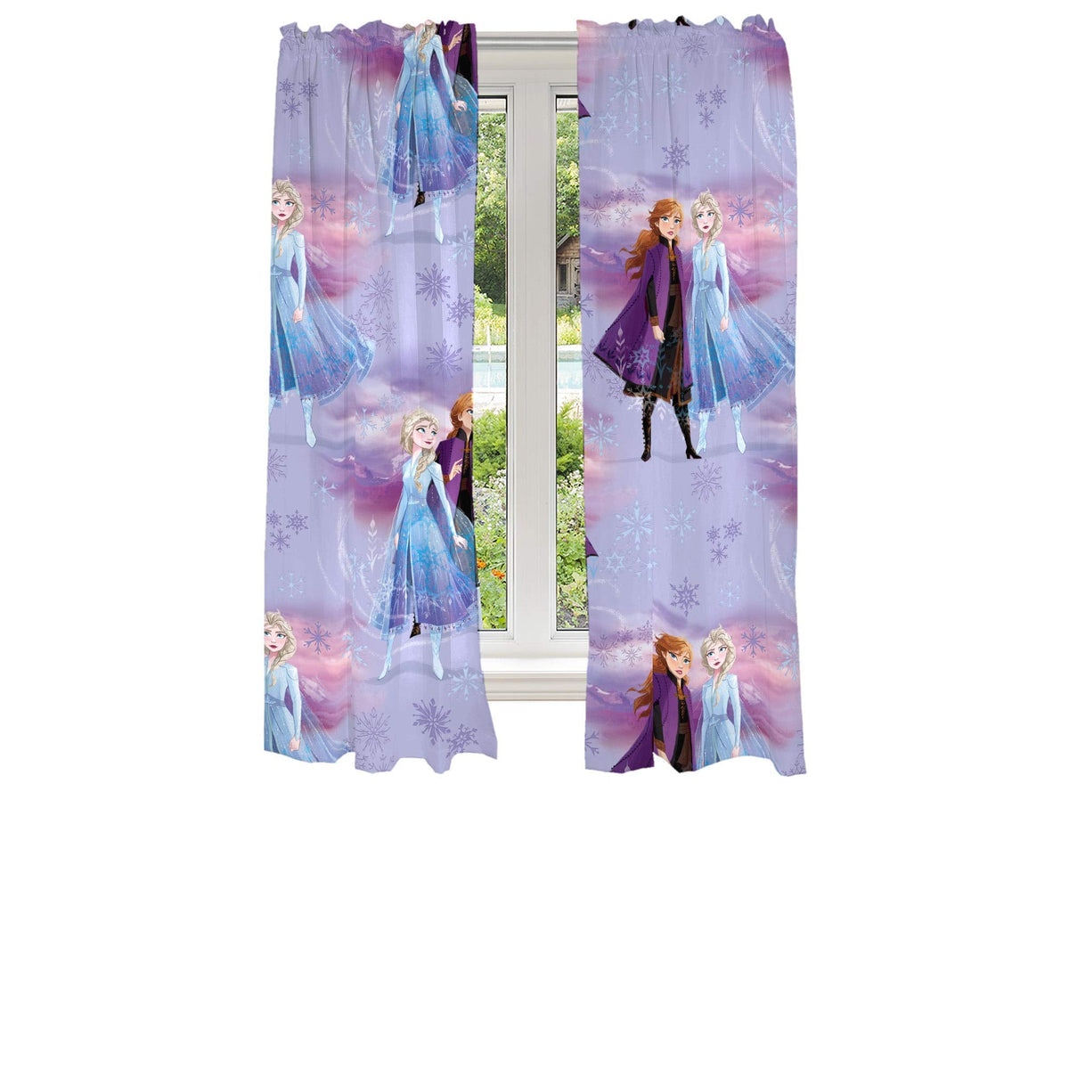 Disney Frozen 2 Kids Room Window Curtains Drapes Set, 82 in x 63 in, "Official" Disney Product By Franco