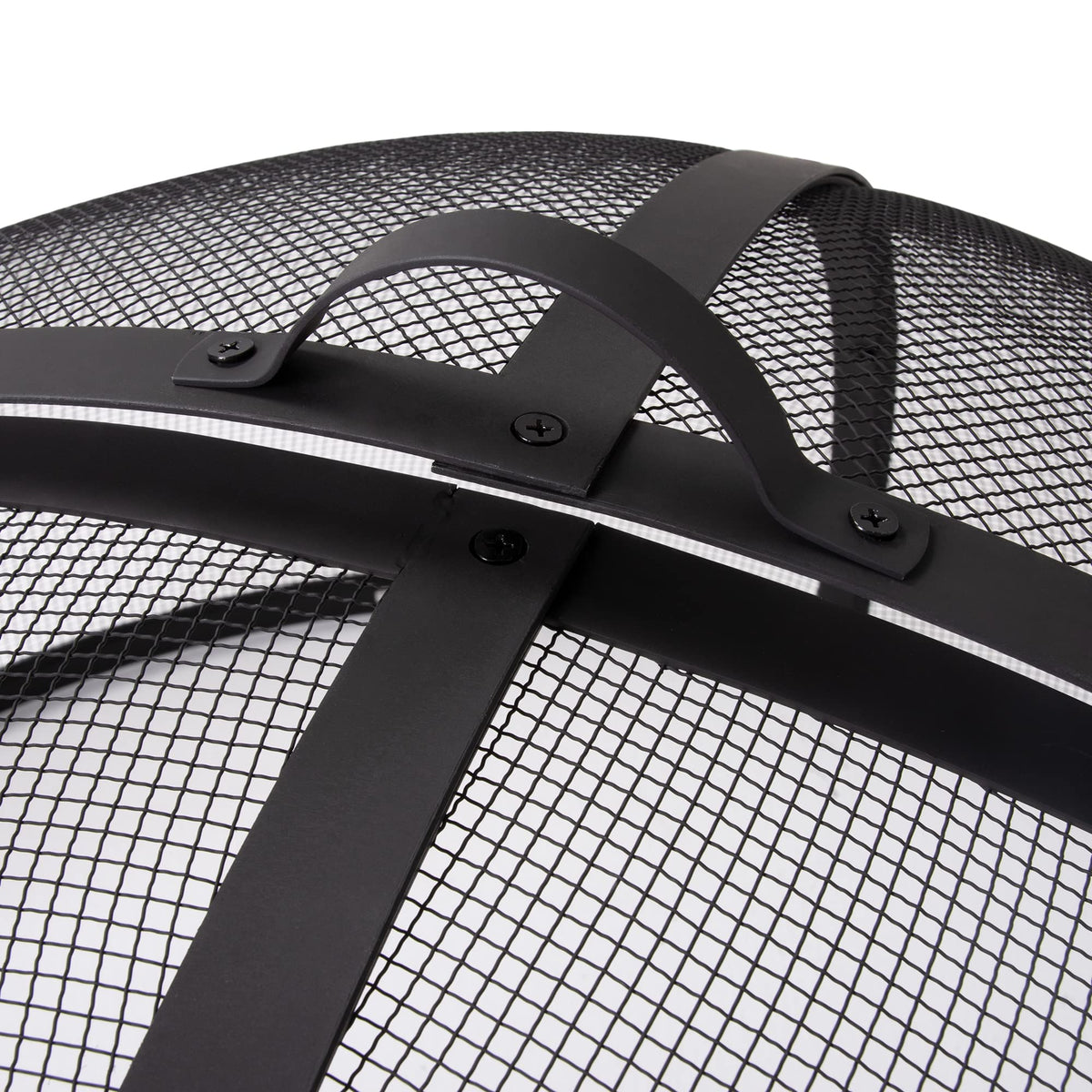 SUNCREAT Outdoor Fire Pit Spark Screen Cover Accessory, Patio Round Easy-Opening Fire Mesh Screen Guard, Heavy Duty Steel Fire Pit Ember Lid with Hinge, 40 Inch