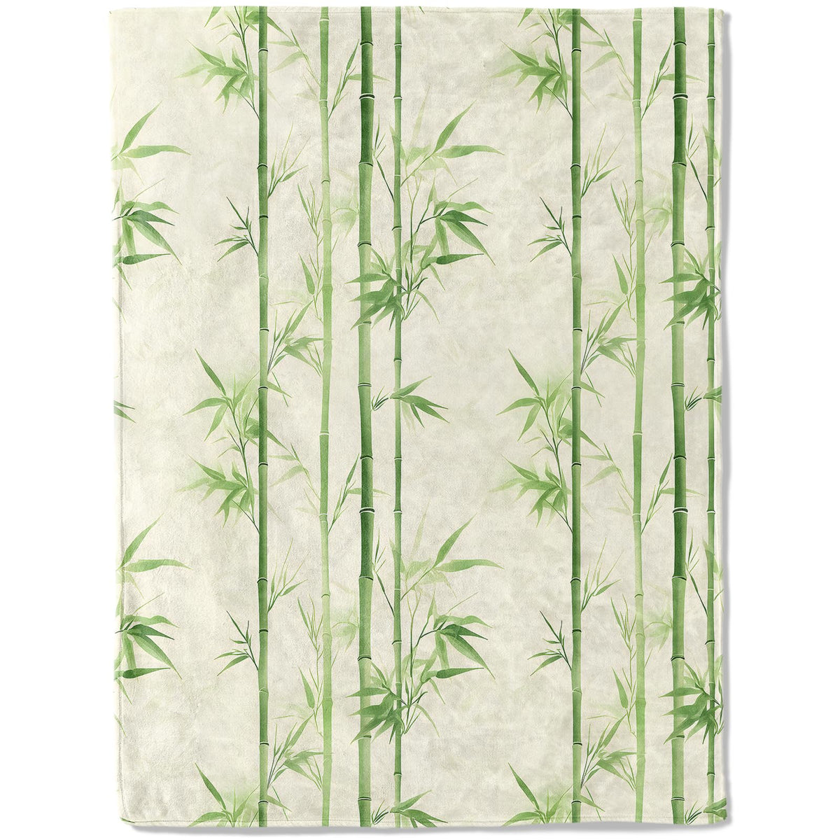 ainori Tranquil Zen Flannel Blanket - Bamboo Grove with Soothing Green Bamboo on Cream Throw - Soft Cozy Gifts Blankets for Nature Lovers, Modern Spa Room Decor,Peaceful Home Accents 50x60in