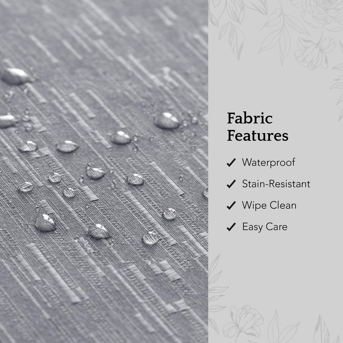 Threadmade Continental Solid Texture Water Resistant Tablecloth, Gray - 60" W x 84" L