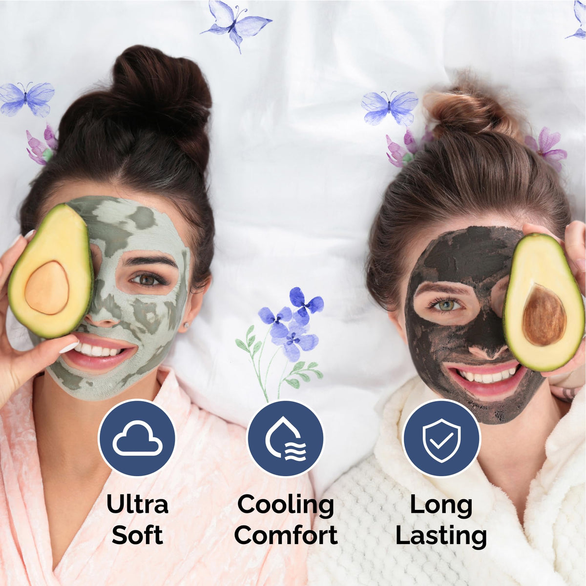 Floral Sheets - Butterfly Floral Bed Sheet Set - 1 Flat, 1 Fitted & 2 Pillowcases w/ Deep Pockets - Wrinkle & Fade Free - Boho Botanical Bedding - Ultra-Soft, Breathable and Cooling - King Size Set