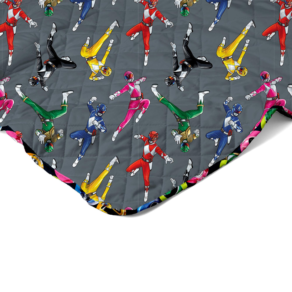 Northwest Power Rangers Rangers Go Twin Quilted Blanket, Comfy Throw, Adults Boys Girls, Soft Lightweight Bedding for Bed, or Couch, 60 x 90 inches
