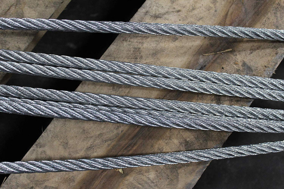 Two Leg Wire Rope Sling | 2.5 Ton Vertical Rated | Flemish Loop Ends | 3/8" Dia. | 8' Length | EIPS 6x25 IWRC | Hanes Supply (HSI) Heavy Duty Rigging Cable for Lifting and Towing