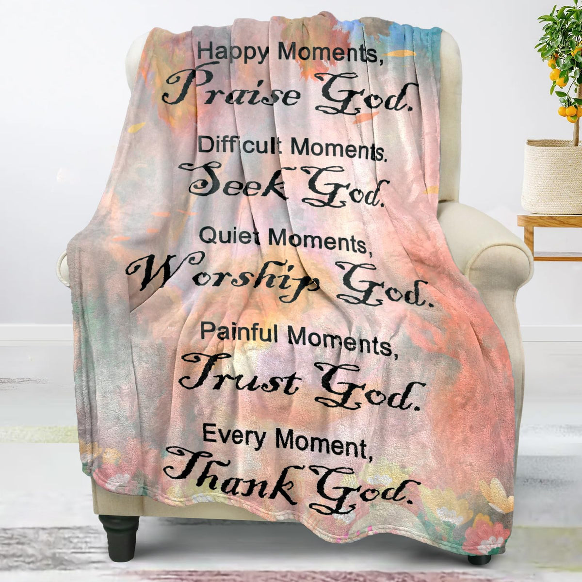 COMFAR Christian Gifts for Women Faith, Inspirational/Religious/Spiritual/Baptism Gifts for Adults/Girl, Soft Throw Blankets for Women/Men, First Holy Communion Gifts for Girls 40"x 50"