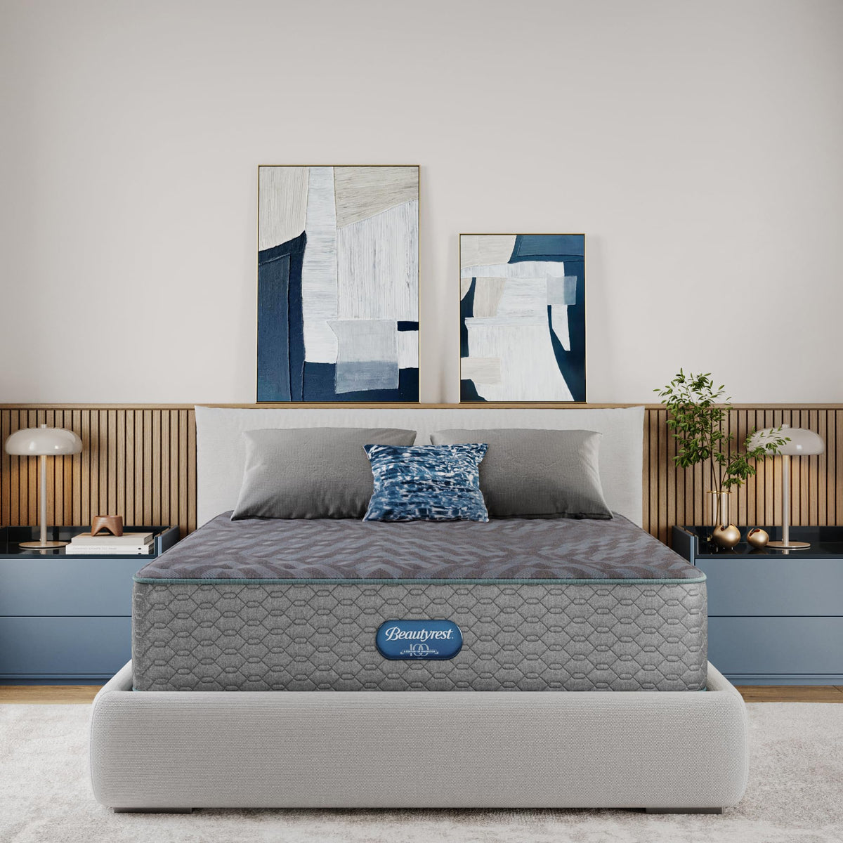 Beautyrest Days End Extra Firm 13.25" Mattress, Gray - Queen - Cooling Tech, Supportive Durable Pocketed Coils, Pressure Relief, Motion Separation, 100 Night Sleep Trial and 10 Year Warranty