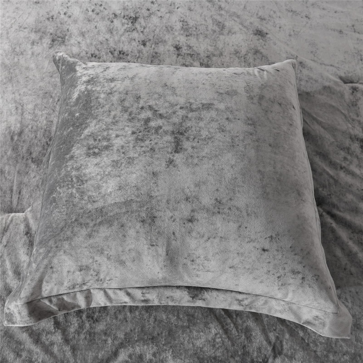 Sunshine Nicole Distressed Velvet Comforter Set, Distressed Velvet Face and Brushed Solid Microfiber Reverse, with Light Weight Soft Poly Fill, 5 Pieces Grey, King