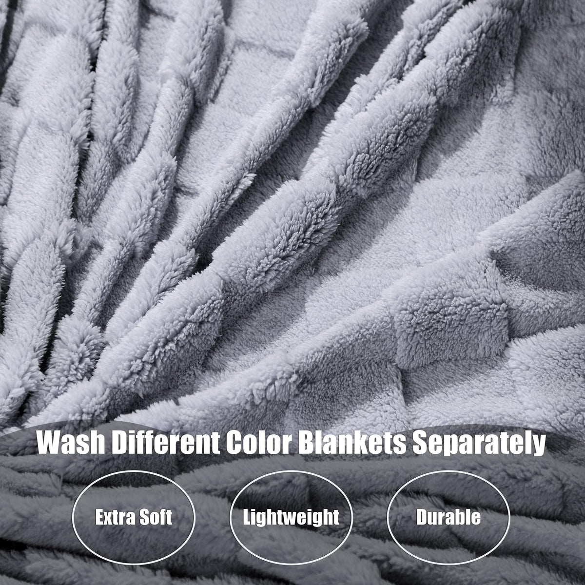 VitalCozy 3 Pack Fleece Throw Blanket Twin Size - Soft Warm Plush Lightweight Fuzzy Blanket Bulk for Couch, Bed, Home, Travel, Camping, 60" X 80"(Green, Silver Gray, Blue)