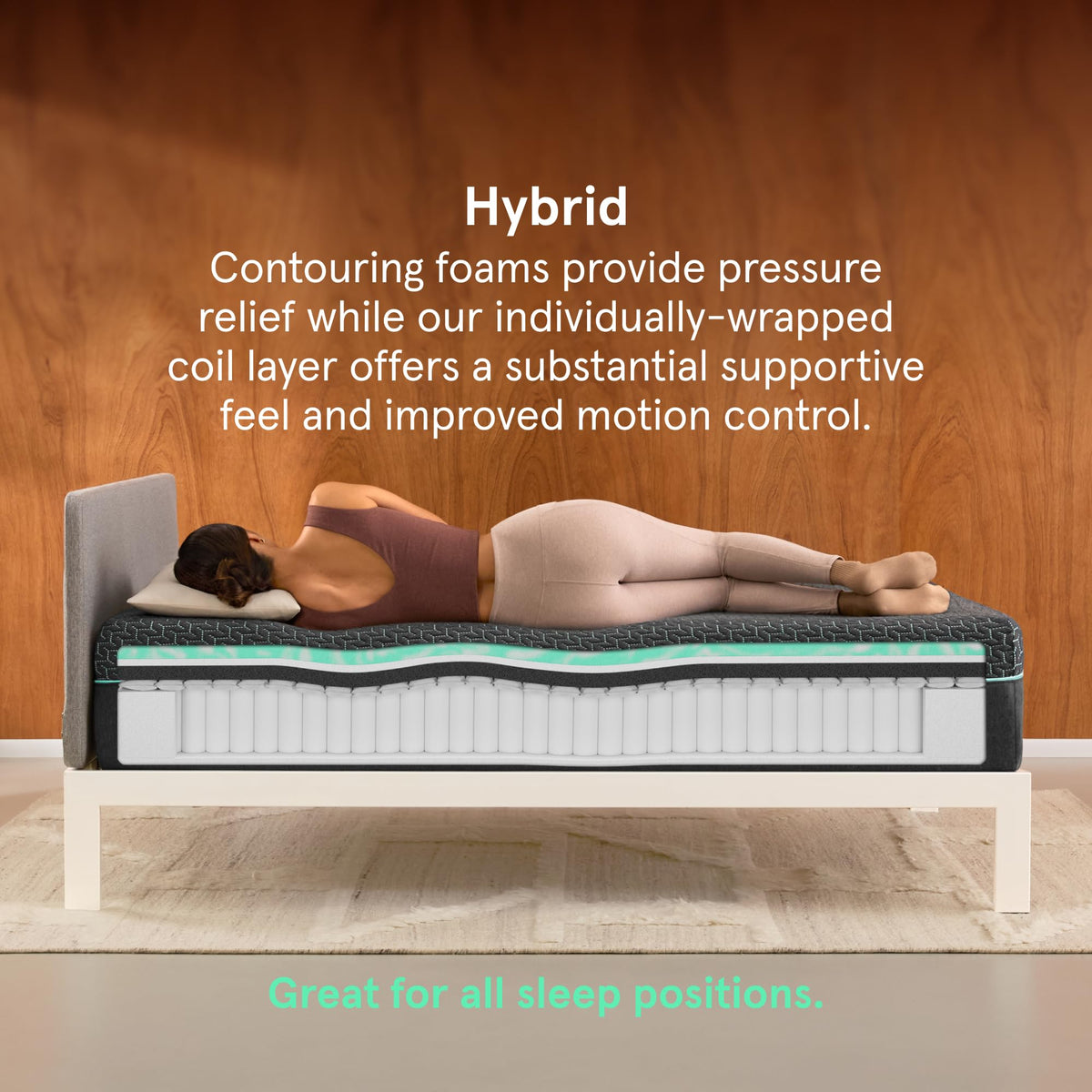 Kin by Tuft & Needle Medium Plush 10" Twin Hybrid Mattress, Cooling, Pressure Relief, and Individually-Wrapped Coils, 100 Night Trial, Fiberglass-Free, CertiPUR-US, 10-Year Limited Warranty