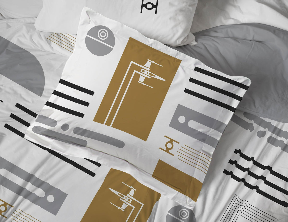 Jay Franco Comforter Set Includes Sheets and Pillow Covers - Soft and Cozy Bed Set for Stylish Room Decor, White - Star Wars, 5 Piece Twin Bedding