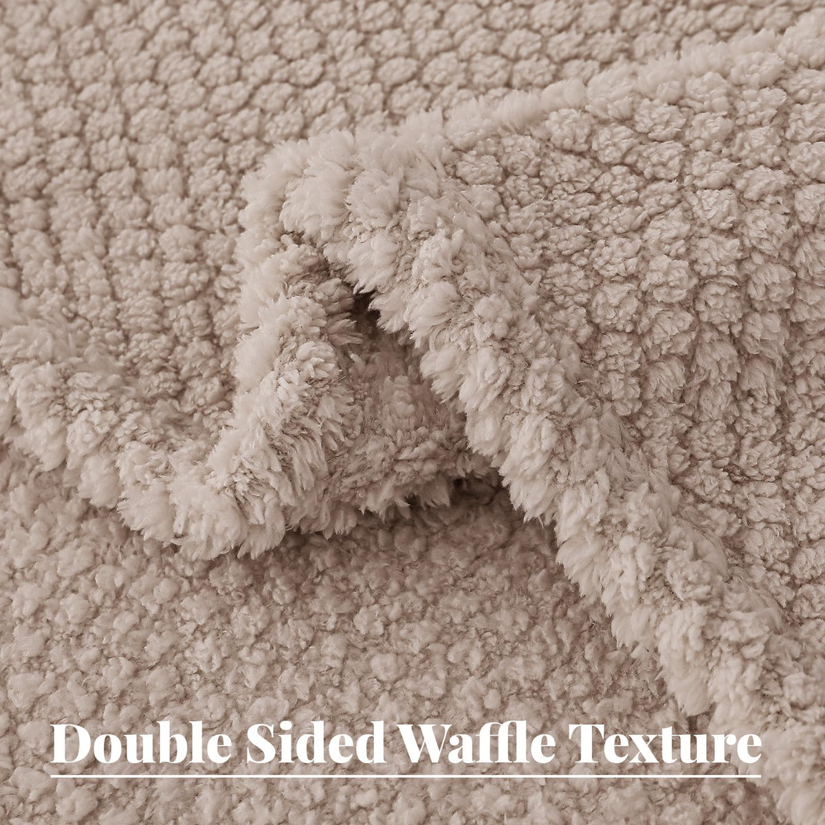 Whale Flotilla Extra Large Fuzzy Fleece Throw Blanket for Couch, 50x70 Inch Fluffy Soft Jacquard Blankets for All Season, Lightweight and Cozy, Camel