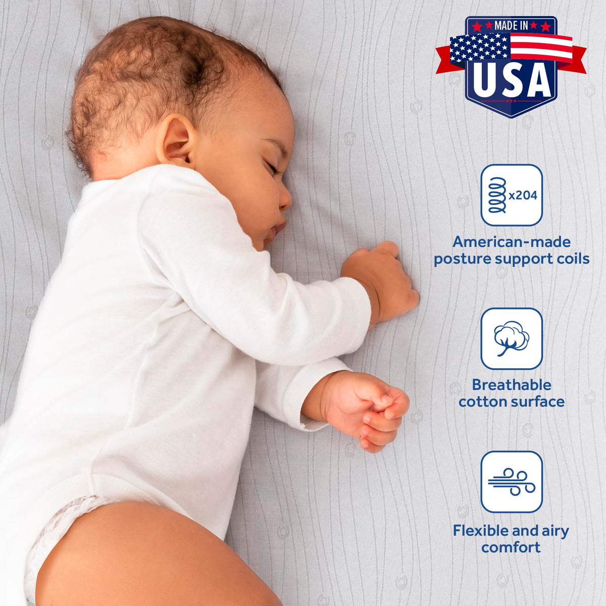 Sealy Baby Flex Cool 2 Stage Crib Mattress and Toddler Bed Mattress, Breathable Hybrid Coil Design, Waterproof Cotton Surface, GREENGUARD GOLD Certified, Standard 52x28 Size