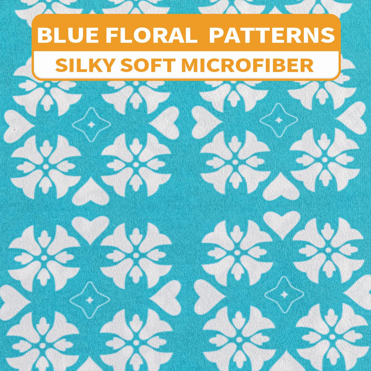 Marquess Printed Flannel Sheets Queen Size, Microfiber Brushed Flannel Bed Linen Set Deep Pocket Ultra Soft & Durable, 4 Piece (Blue, Queen)