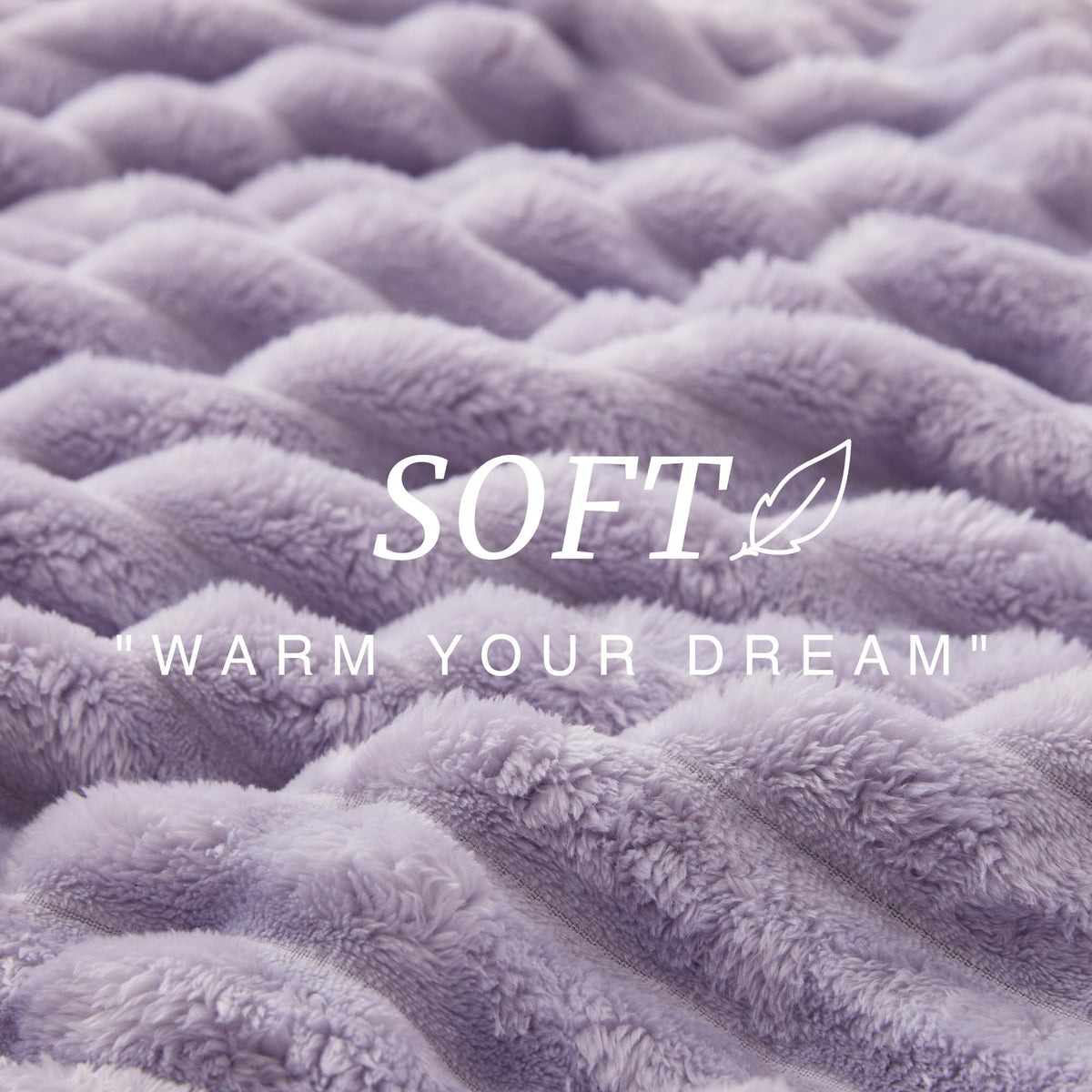 EXQ Home Fleece Throw Blanket for Couch or Bed - 3D Stripe Jacquard Decorative Blankets - Cozy Soft Lightweight Fuzzy Flannel Blanket Suitable for All Seasons(50"×60",Light Purple)