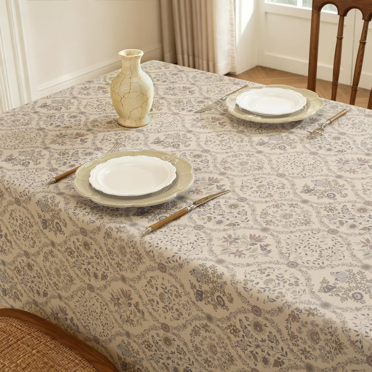 SASTYBALE Rectangle Tablecloth, Flax, 60"x84"