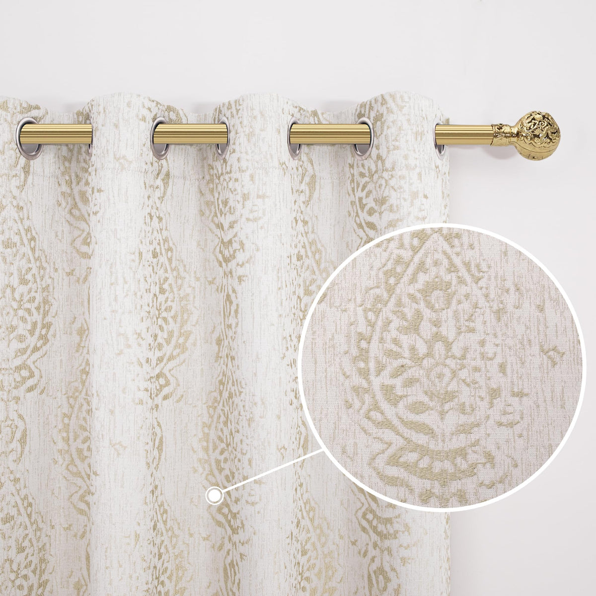 Taupe Blackout Curtains for Living Room Bedroom, 84 Inch Long Neutral Tan Light Brown Beige Chenille Jacquard Luxury Curtains Drapes 84 Inch Length 2 Panels Set, Cortinas Para Sala Modernas 2026