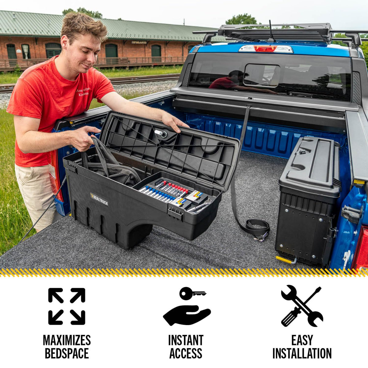 RealTruck UnderCover SwingCase Truck Bed Storage Box | SC400D | Fits 2007 - 2021 Toyota Tundra Drivers Side
