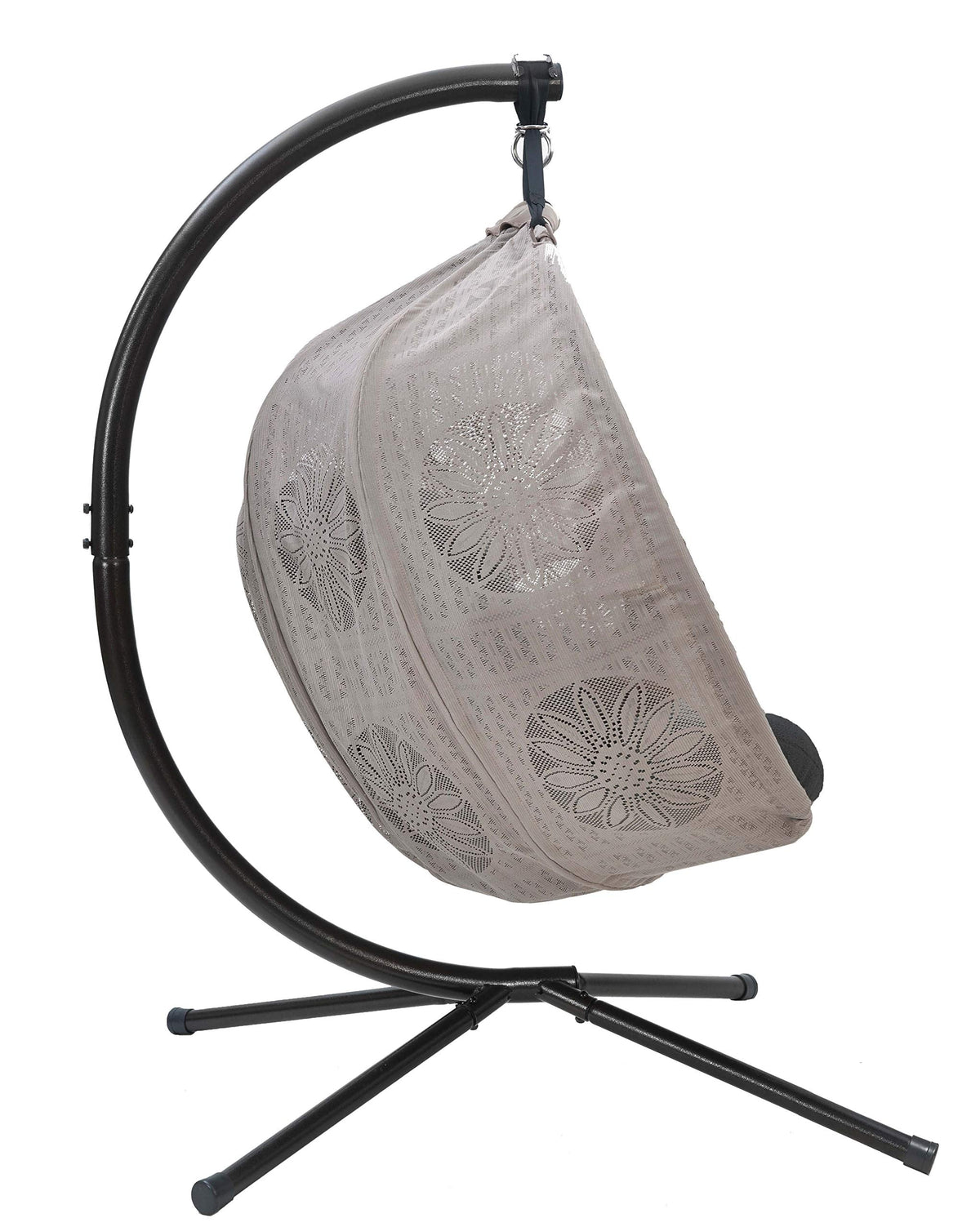 FlowerHouse Hanging Pumpkin Patio Chair - Dreamcatcher Black Cushion