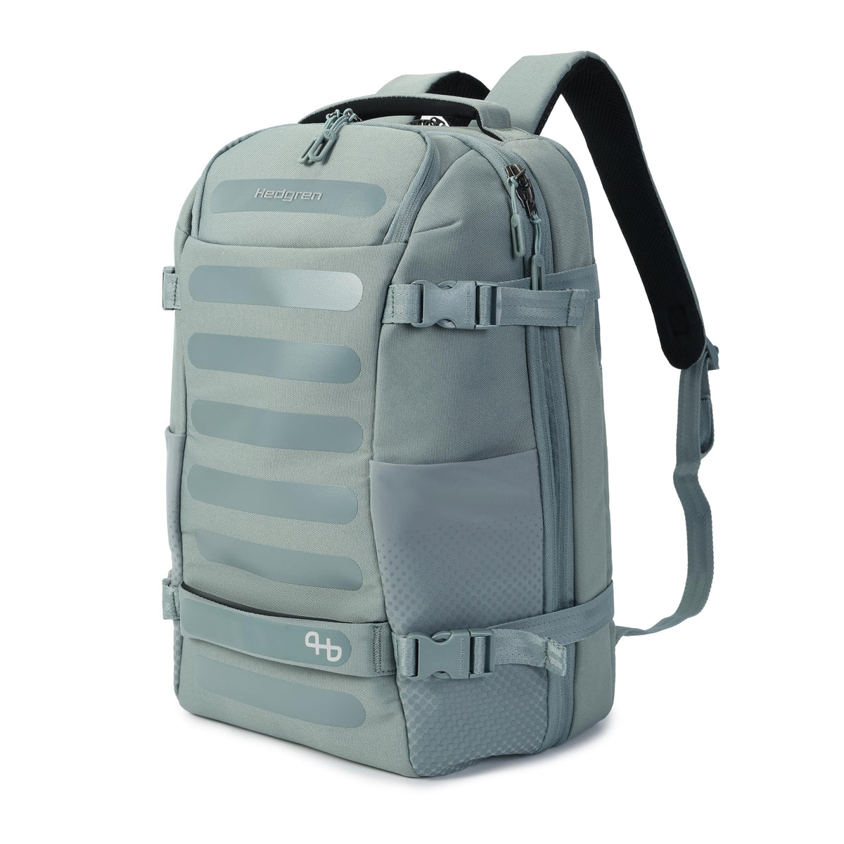 Hedgren | TRIP Travel Backpack – Expandable, Water-Repellent RPET with RFID Blocking, Laptop & Clothing Compartments, Rain Cover & Smart Sleeve for Carry-On | 28.5 L (Grey-Green)
