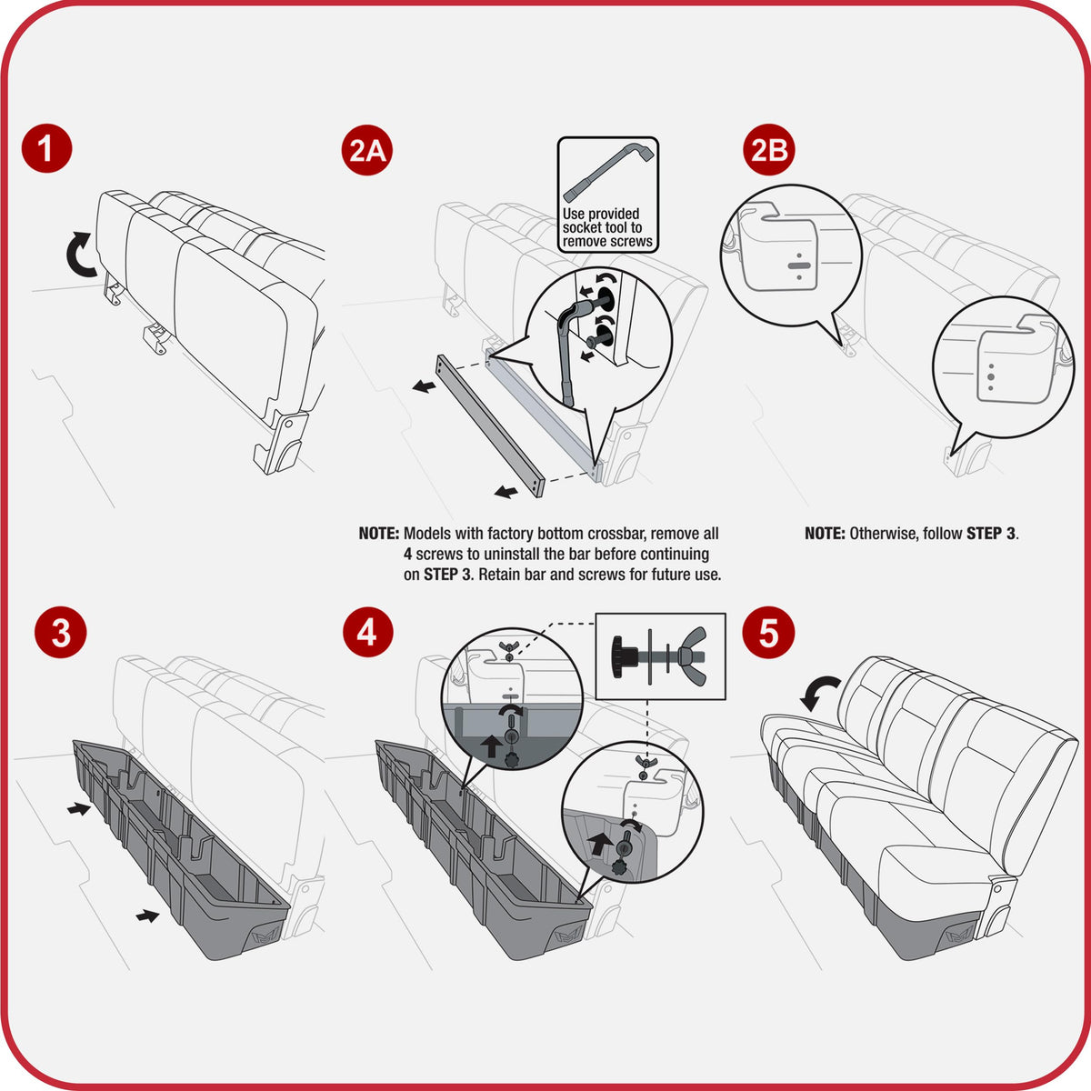MaxMate Underseat Storage Box Compatible with 2015-2026 Ford F-150; 2017-2026 F-250 F-350 SD Supercrew Cab, Rear Under Seat Extra Cargo Store Organizer | CB5F2228MX
