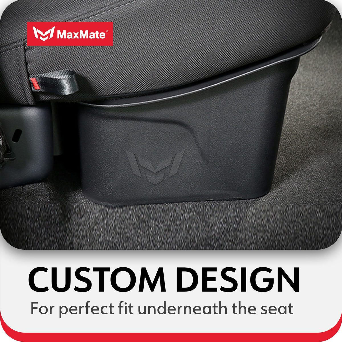 MaxMate Underseat Storage Box Compatible with 2015-2026 Ford F-150; 2017-2026 F-250 F-350 SD Supercrew Cab, Rear Under Seat Extra Cargo Store Organizer | CB5F2228MX