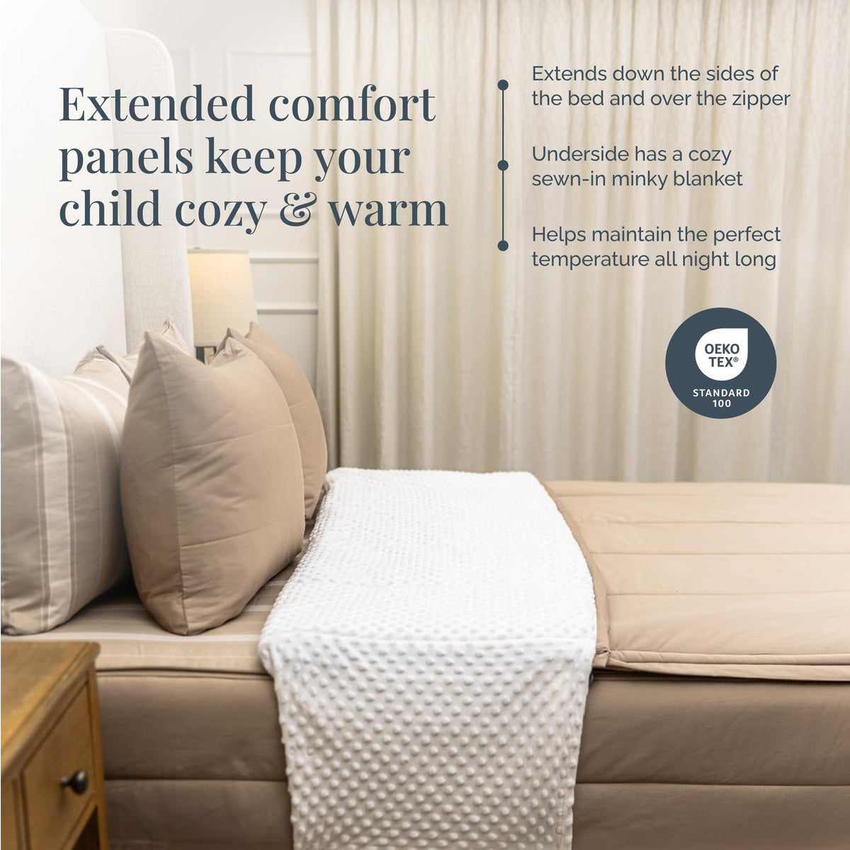 Beddy's Tan All-in-One Zipper Bedding Set - Minky Lined - Twin