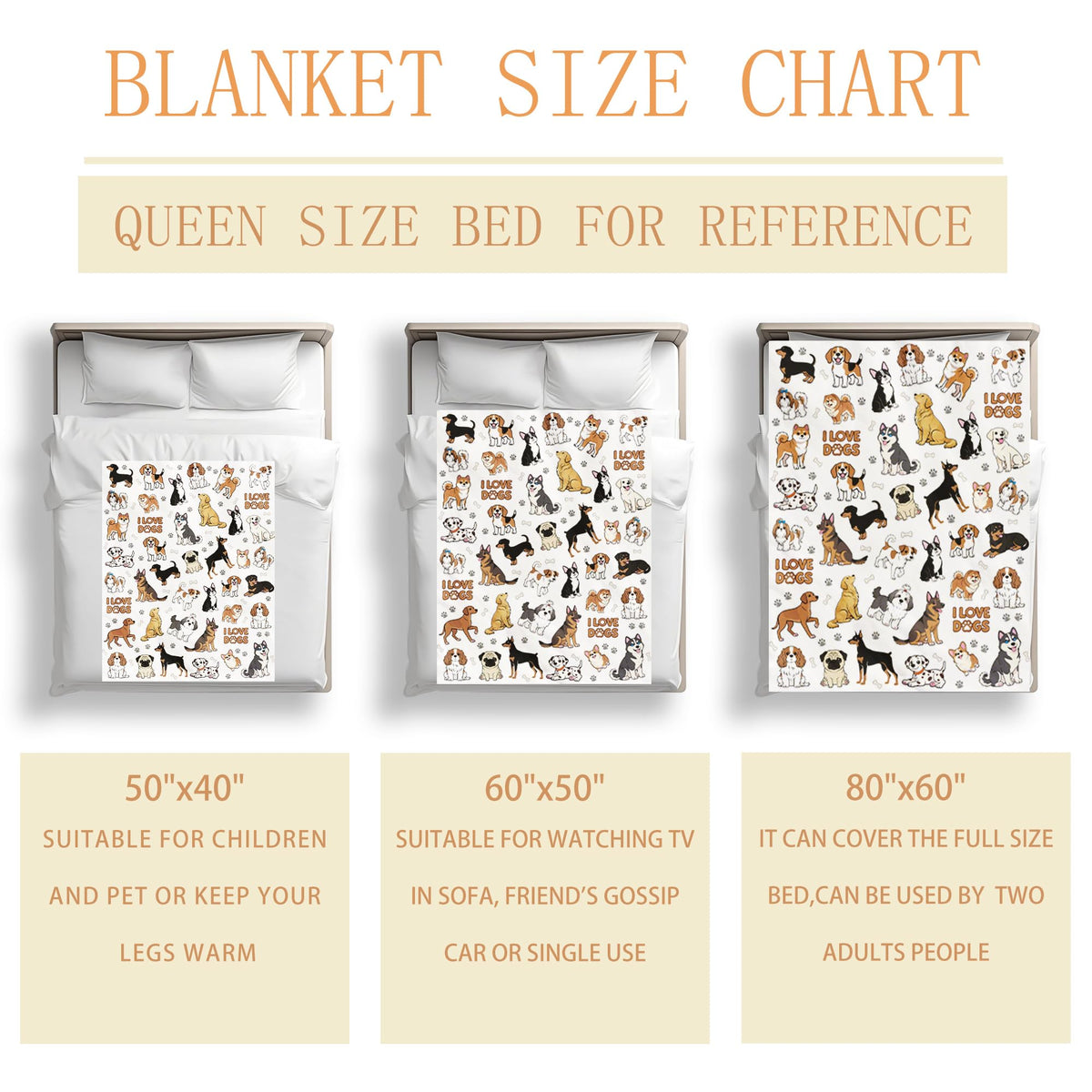Dog Blanket Dog Gifts for Dogs Lovers Soft Flannel Dogs Stuff Throw Blanket Birthday Bedding Decor Gifts for Girls Women Kids 50"x40"
