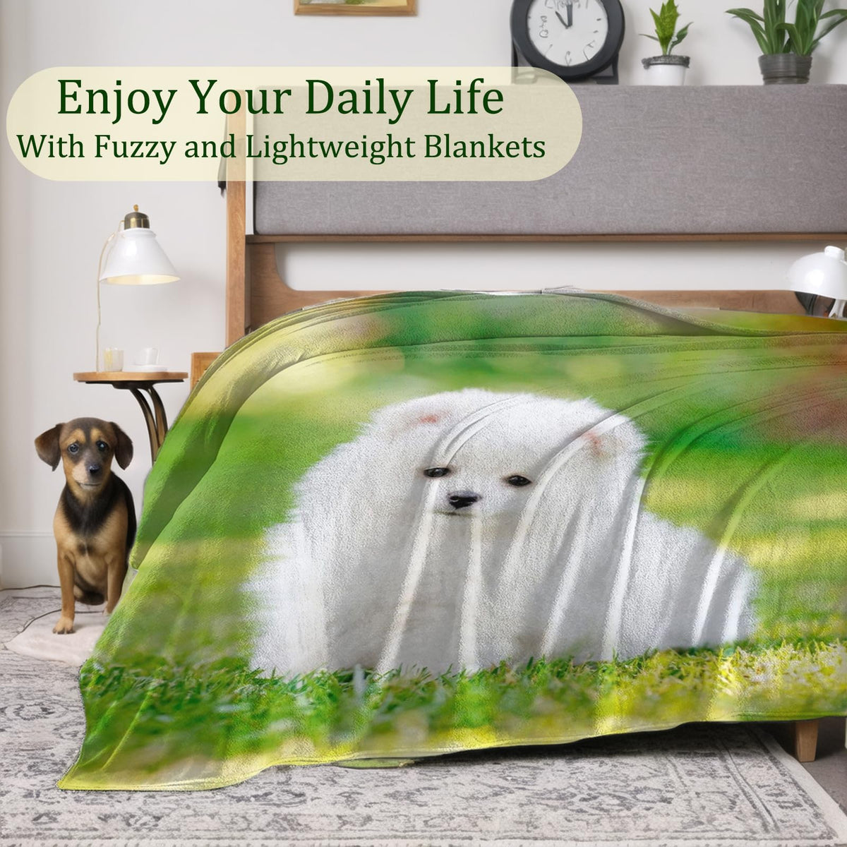 vnlvnl Howling Wolf Blanket Lightweight Flannel Blankets Gifts for Men Mystical Night Forest Scene with Feathers and Dreamcatcher Artprinted Throw for Couch Chair Office Bedroom Decor, 60x50inch
