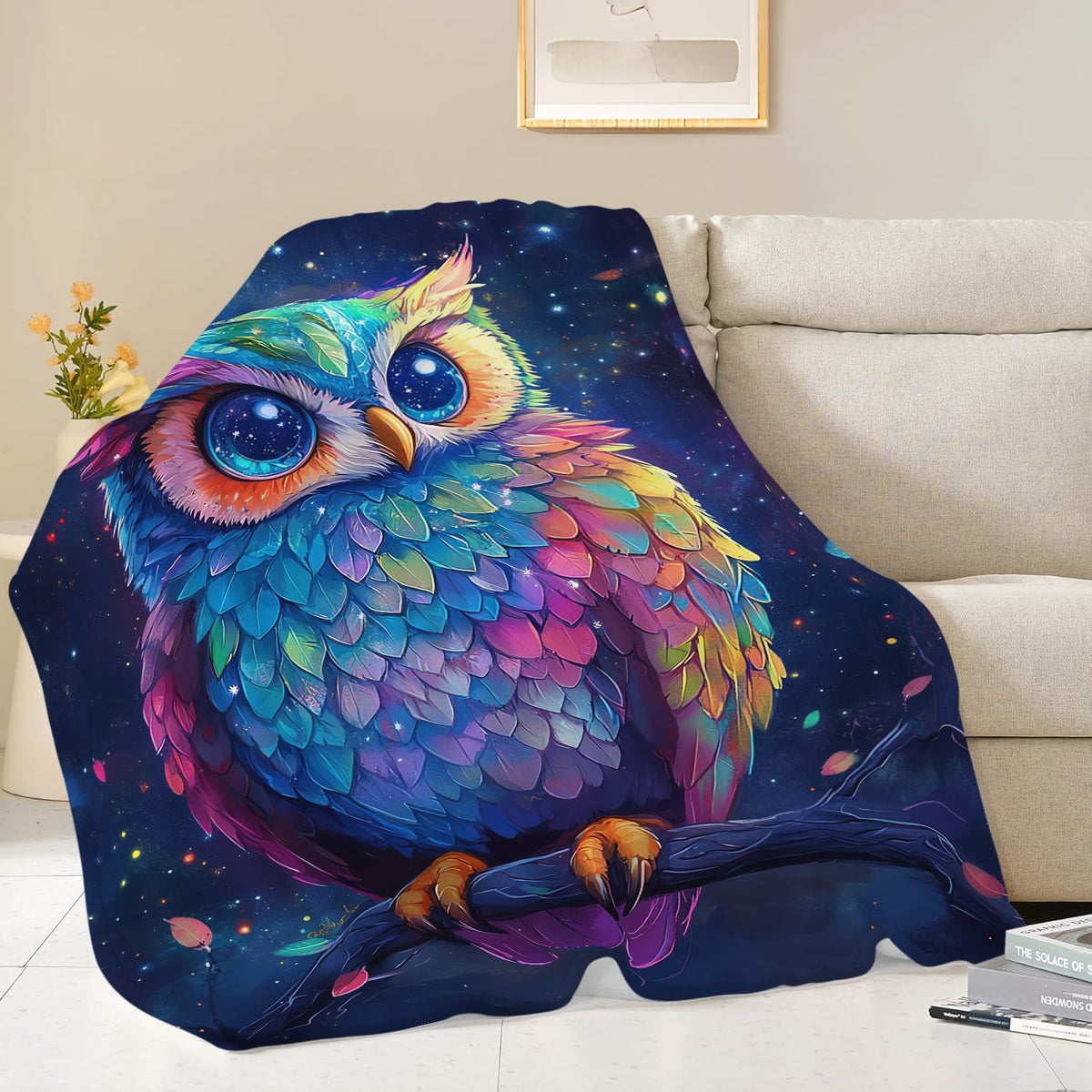 Owl Blanket Cute Owl Throw Blanket Gifts for Women Girls Men Boys Kids Adults Super Soft Cozy Plush Fluffy Fuzzy Fleece Blanket Decor 40''X50''