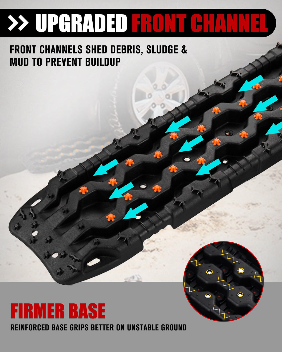 FIERYRED Large Off Road Traction Boards+Recovery Traction Board Mounting Kit