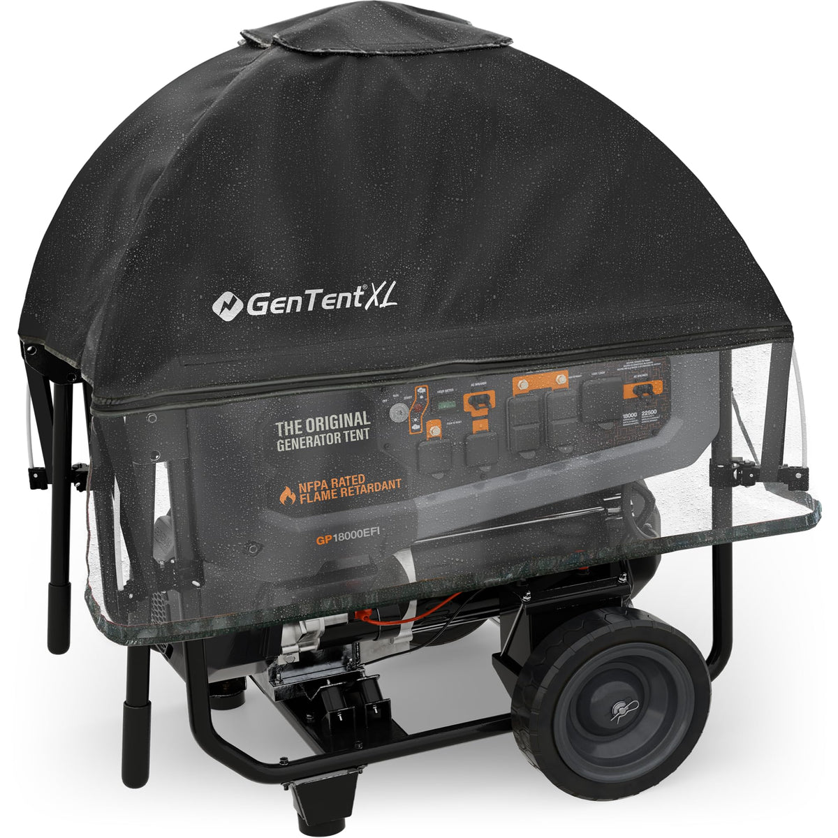 GenTent XL Open Frame Running Cover – Universal Kit Generator Tent for Larger Generators (Black, XL - Standard)