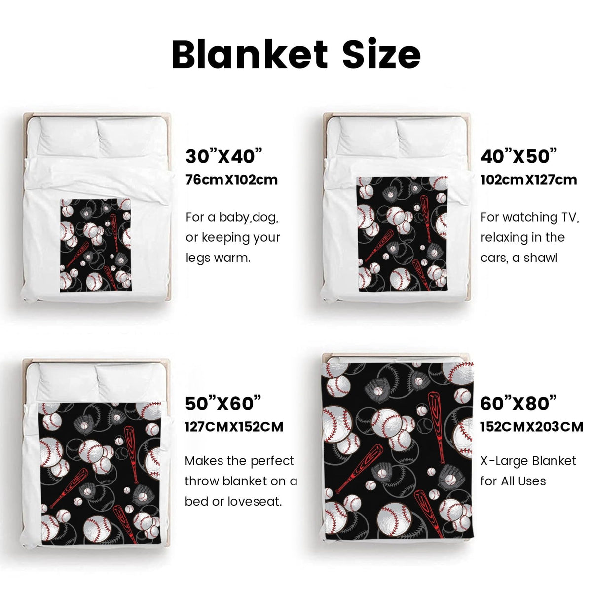 Baseball Blanket Gifts, Baseball Throw Blanket for Boys, Baseball Gifts for Kids, Teens, Adults Baseball Lovers, Sport Baseball Print Soft Cozy Blanket for Couch Bed (50"X40", Baseball)