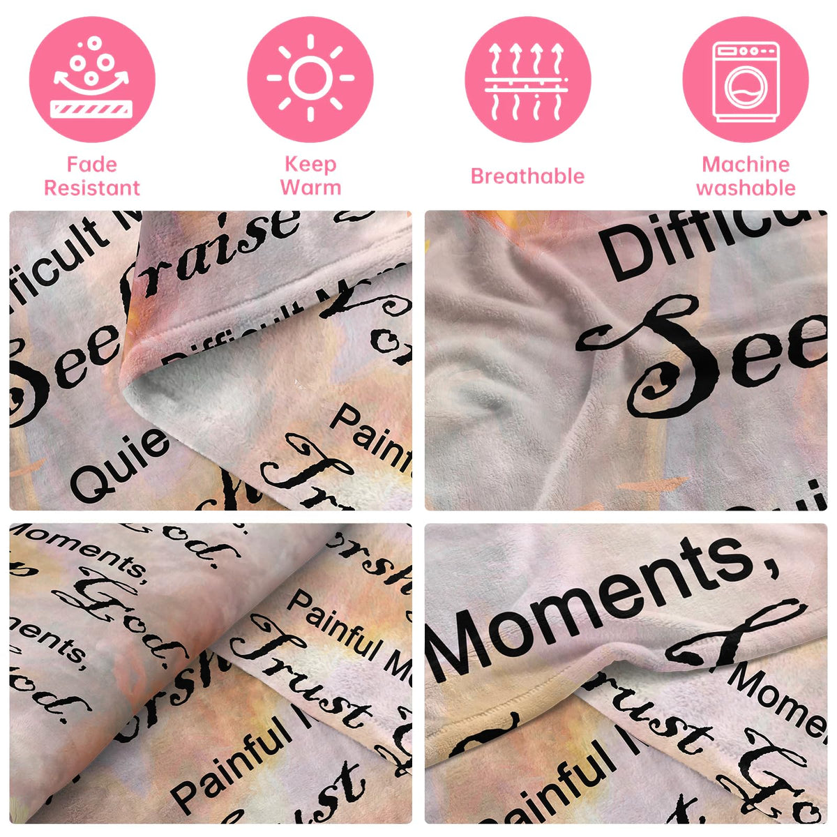 COMFAR Christian Gifts for Women Faith, Inspirational/Religious/Spiritual/Baptism Gifts for Adults/Girl, Soft Throw Blankets for Women/Men, First Holy Communion Gifts for Girls 40"x 50"