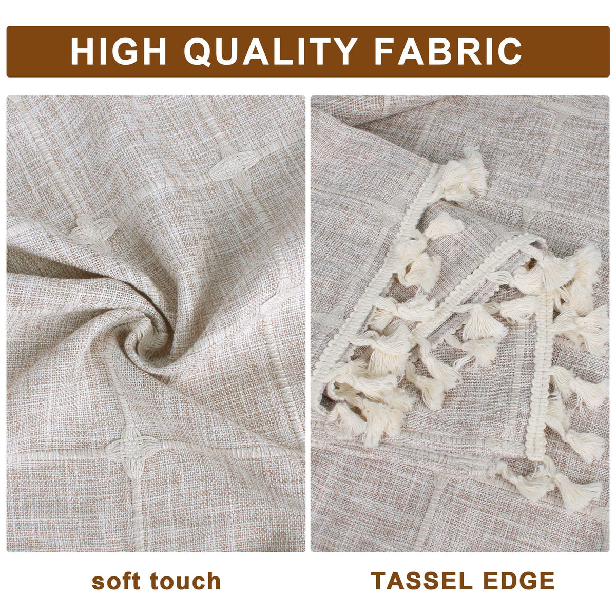 Ajerg Coffee Table Cloth, Boho Coffee Table Cover for Living Room Tablecloth Cover with Pockets & Tassel, Rectangle Striped Coffee Tablecloths Washer Dryer Fridge Top Dust Cover - 20x57inch