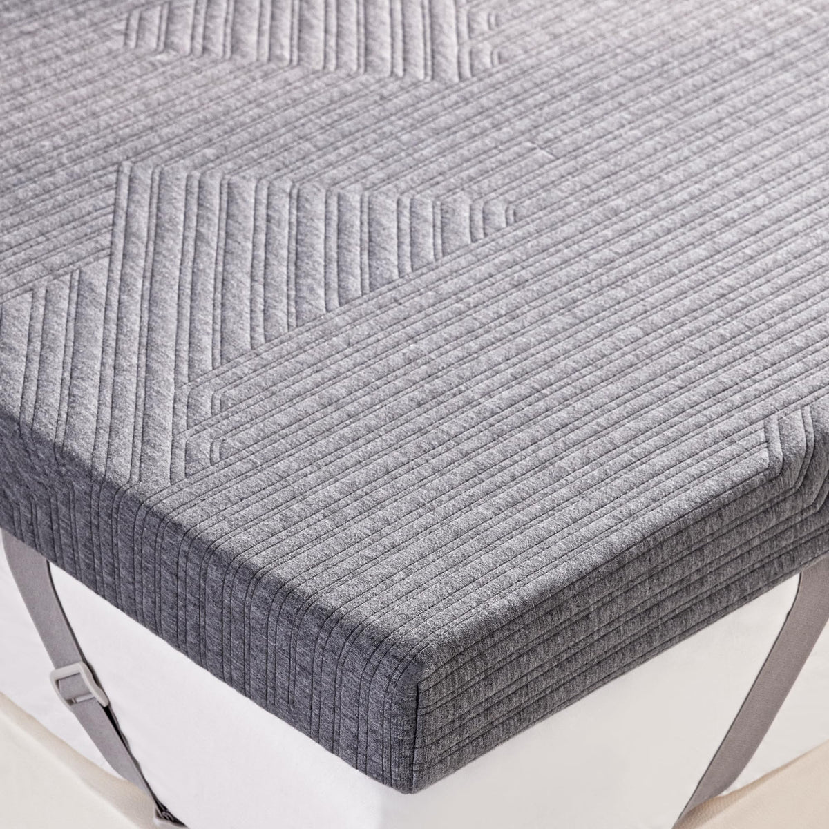 BDEUS 3 inch Extra Firm Memory Foam Mattress Topper King Size for Big Guys, Supportive Mattress Pad for Back Pain Relief, Firm Foam Bed Topper with Senior Grey Cover, 76 × 80 Inch