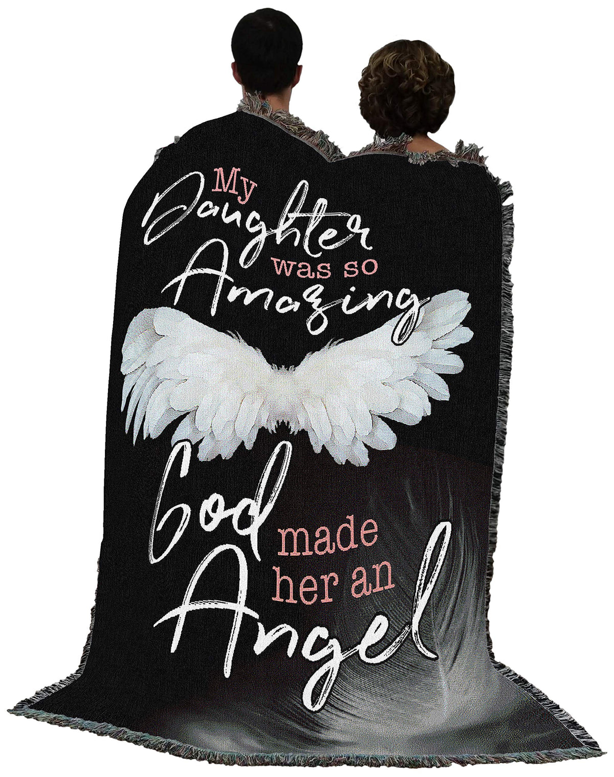 My Daughter was So Amazing God Made Her an Angel Blanket - Sympathy Bereavement Gift Tapestry Throw Woven from Cotton - Made in the USA (72x54)