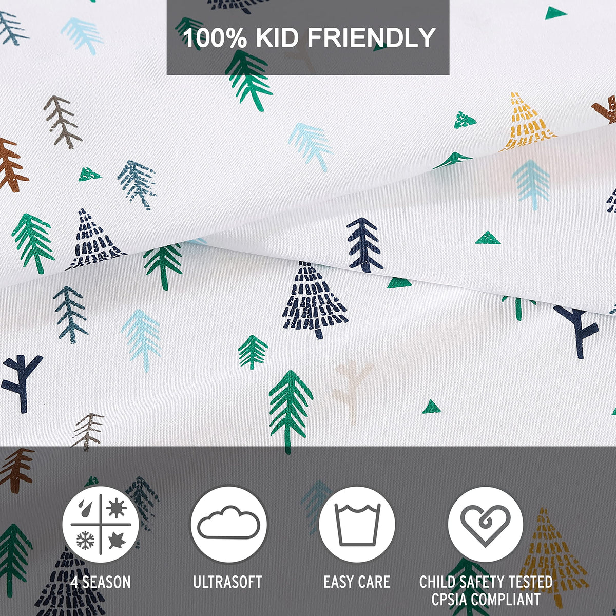 Eddie Bauer Kids - Full Sheet Set, Ultra-Soft Microfiber Bedding with Fully Elastic Fitted Sheet, Kids Bed Set with Pillowcases, Easy Care Bedding (Dreamland)