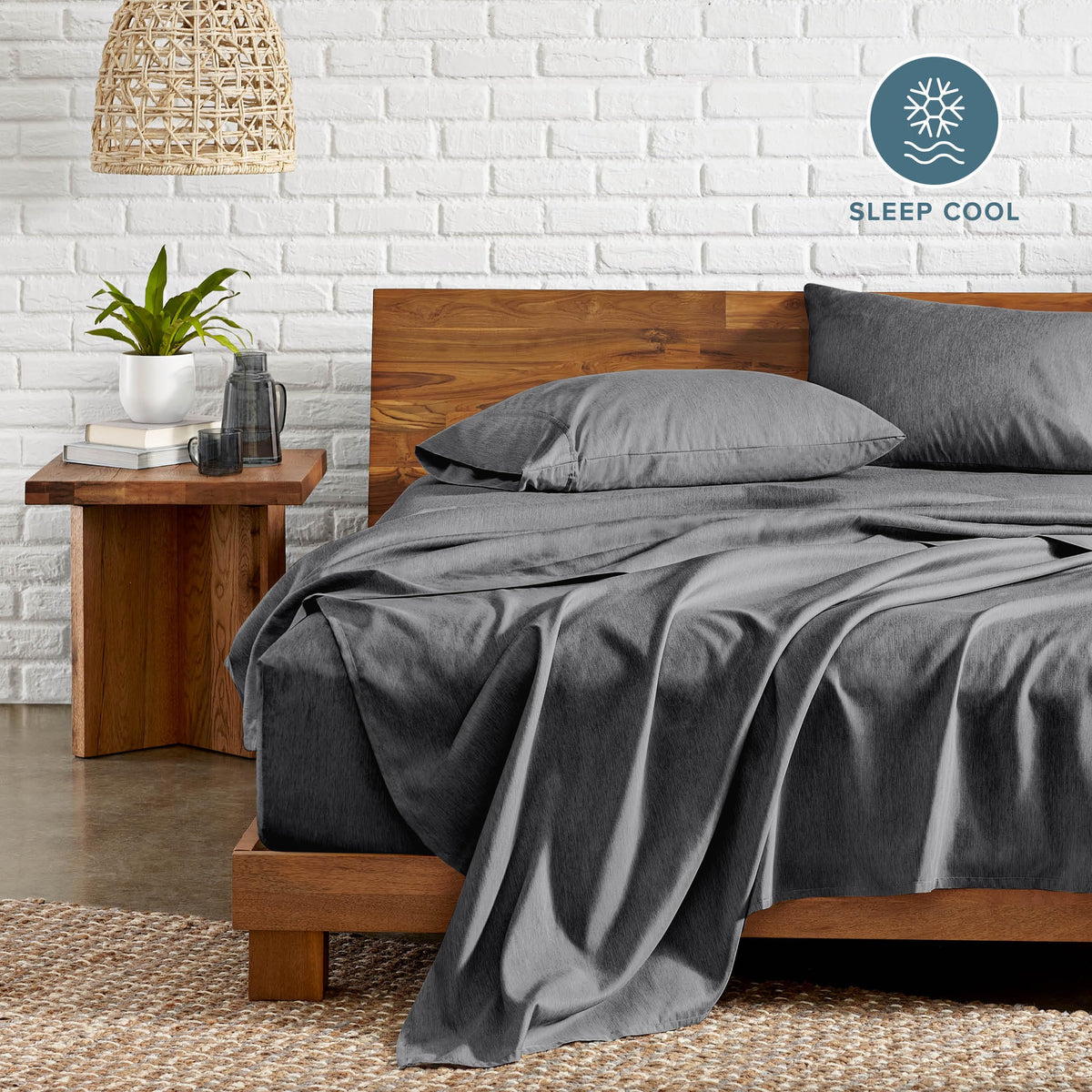 Bare Home Queen Sheet Set - Luxury 1800 Ultra-Soft Microfiber Double Brushed - Deep Pockets - Easy Fit - 4 Piece Set - Bedding Sheets & Pillowcases (Queen, Heathered Grey)
