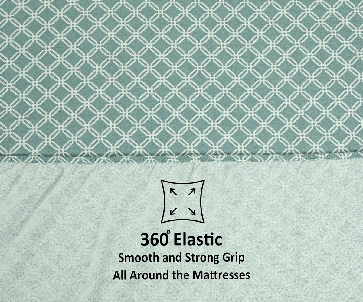 Bliss Casa 4 Piece 100% Cotton Flannel Sheets Queen Size Bed Set - Warm & Extra Soft - Deep Pockets, Breathable, All Seasons Comfy - Double Brushed Bed Sheet (Gossard)