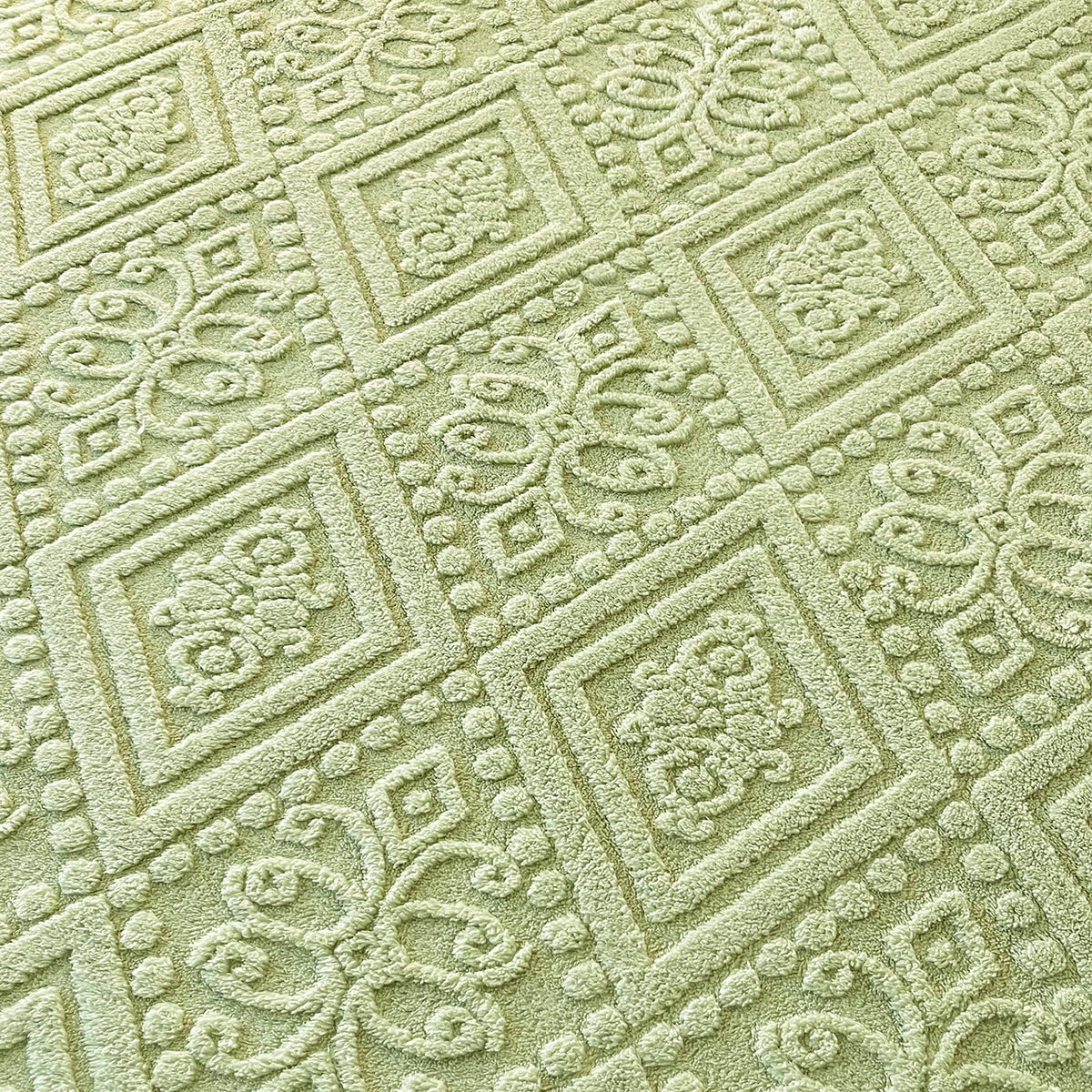 ZIQINPSQ Taffeta Velvet Jacquard Queen Fitted Sheet - Luxury Bedding - Ultra-Soft, Quick-Heat, Anti-Static, 360° Mattress Protector, Green, No Pillowcases