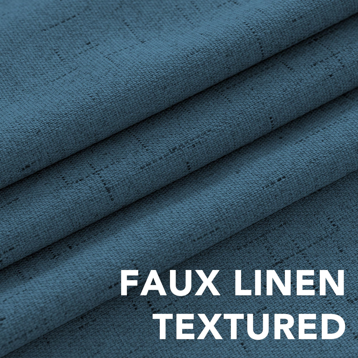 H.VERSAILTEX 100% Blackout Curtains for Bedroom Thermal Insulated Linen Textured Curtains Heat and Full Light Blocking Drapes Living Room Curtains 2 Panel Sets, Blue Sapphire, 42x63 Inch