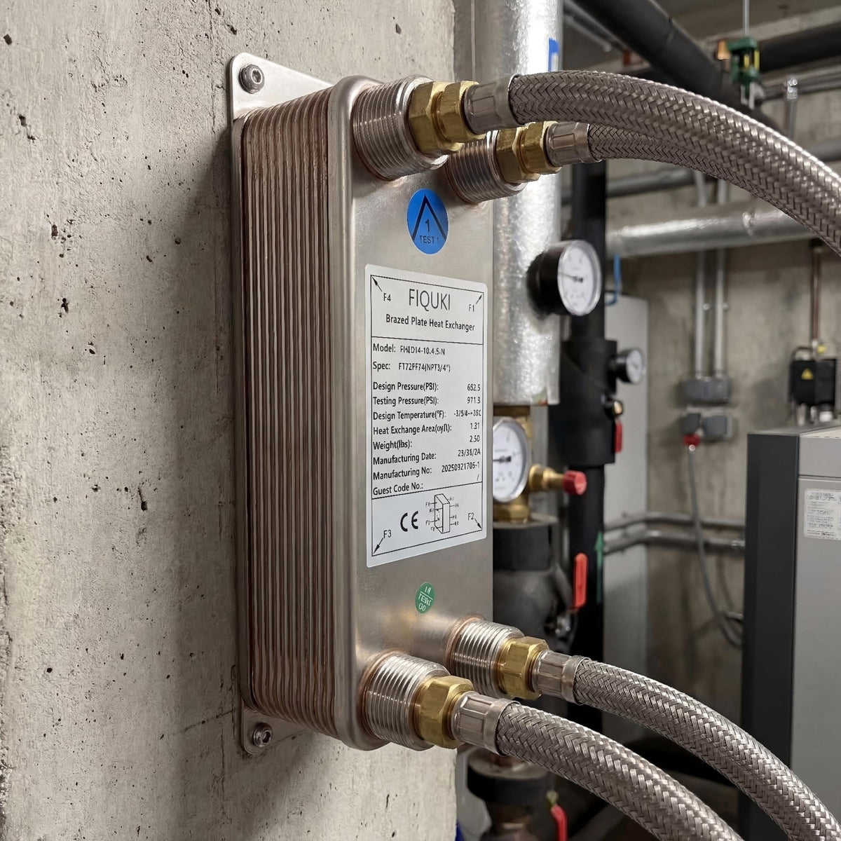 3"x8" 30 Plates SS316L/Copper Brazed Plate Heat Exchanger with 3/4" MPT Port - Water to Water for Water Heating, Floor Heating, Snow Melting, Industrial & Commercial Refrigeration(FHC014-30)