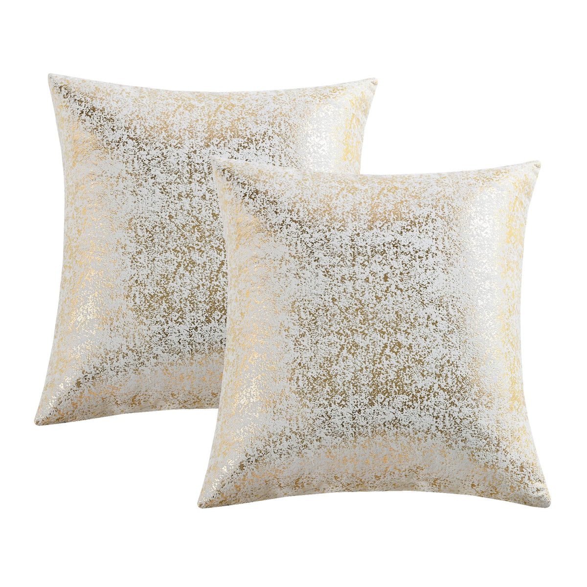 JELLYMONI Sparkling Decorative Pillow Covers Set of 2, Gold Glitter Throw Pillows Cover 18 x 18 Inch for Living Room Bed Sofa Couch, Morden Home Luxury Decor(18x18in,Gold White)