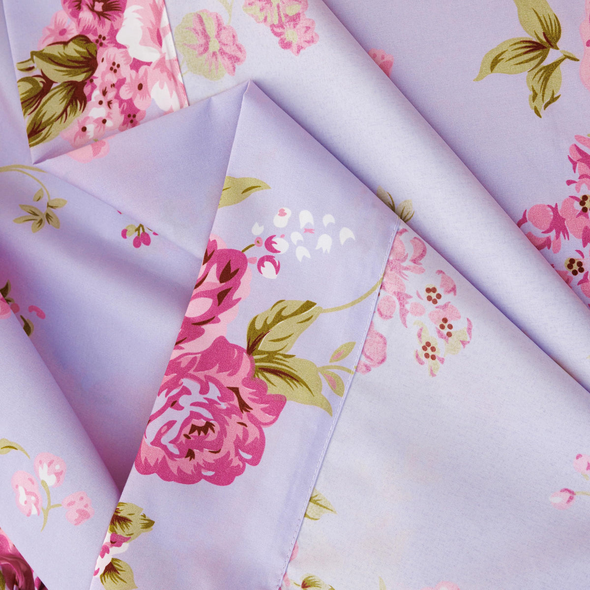 Spirit Linen home 6-Piece King Size Bed Sheet Set - Deep Pocket, Floral Pattern, Soft and Breathable Bed Sheets, Microfiber Material, Includes 1 Fitted, 1 Flat, 4 Pillowcases - Pink/Lavender Floral