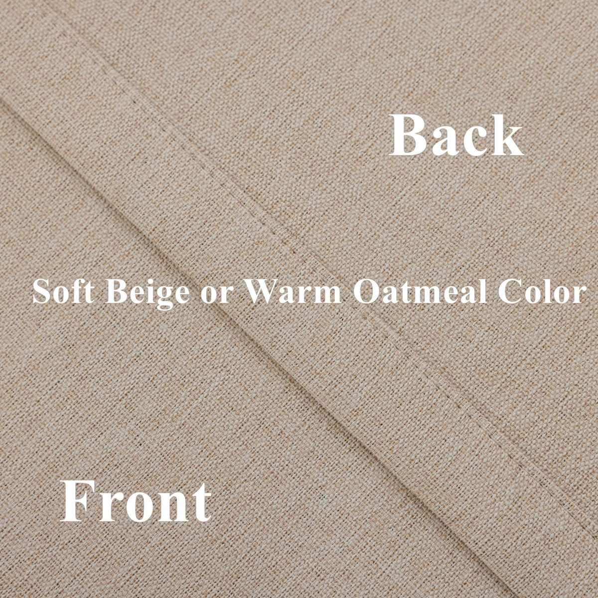 VisionaryHomeDesign Blackout Pinch Pleat Curtains with Embroidery Trim -Soft Beige Linen Blend Curtains for Living Room or Bedroom (50" W x 108" L)