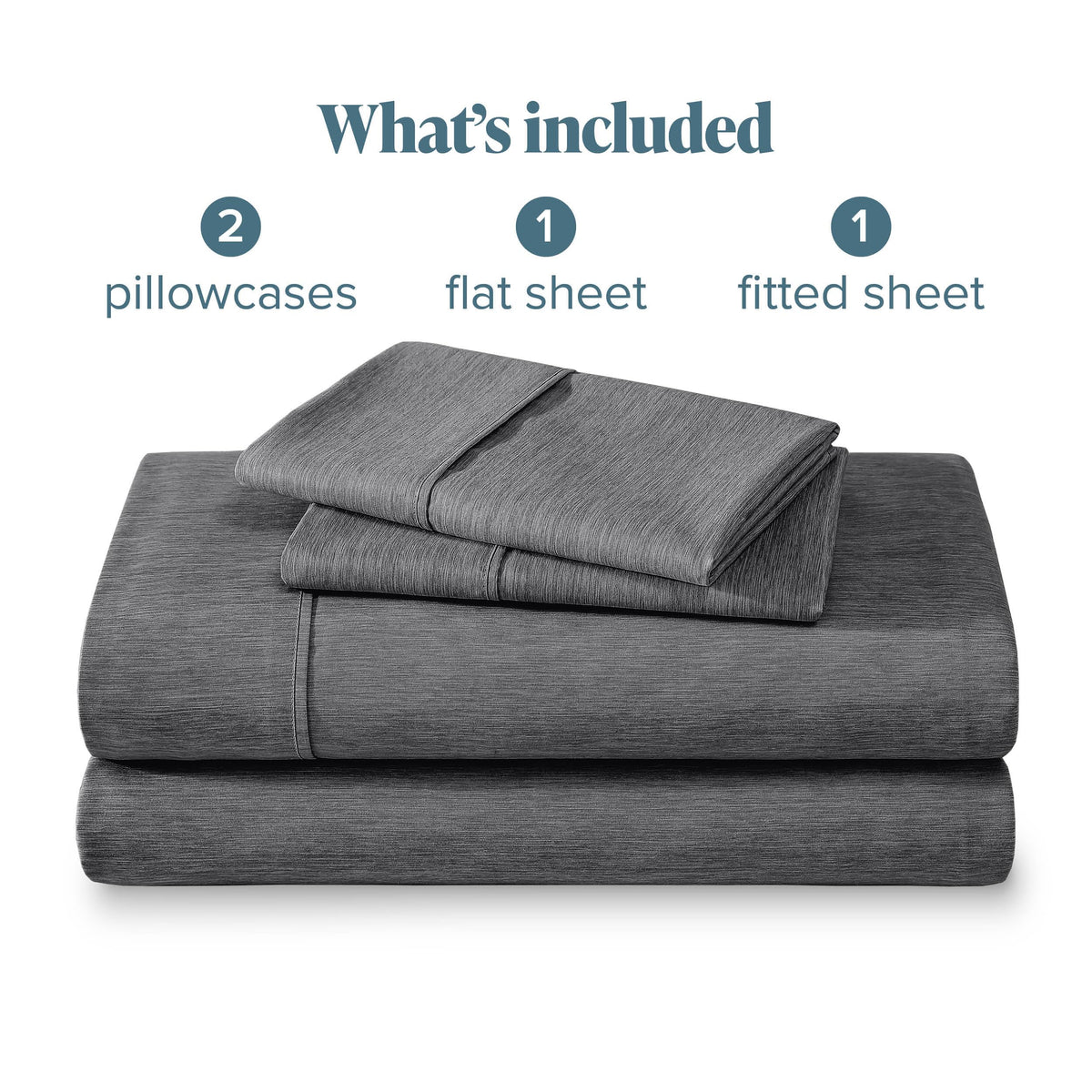 Bare Home Queen Sheet Set - Luxury 1800 Ultra-Soft Microfiber Double Brushed - Deep Pockets - Easy Fit - 4 Piece Set - Bedding Sheets & Pillowcases (Queen, Heathered Grey)